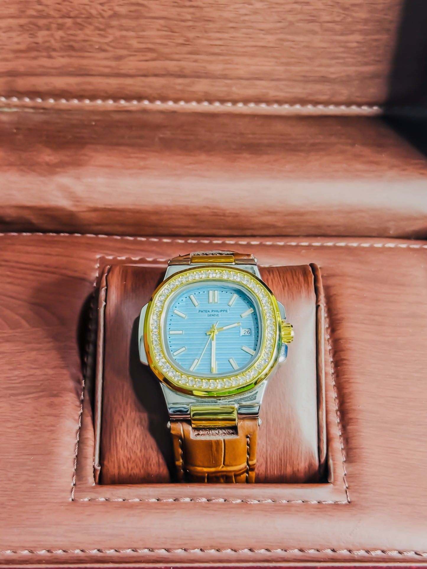 Patek Philippe Diamond Bezel - Tiffany Dial | Leather Edition