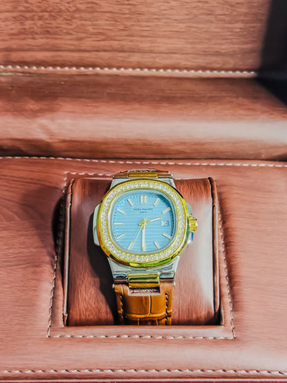 Patek Philippe Diamond Bezel - Tiffany Dial | Leather Edition