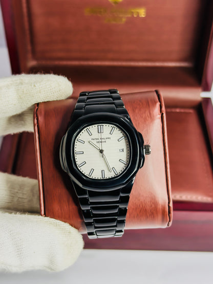 PP Geneve Black - White Dial