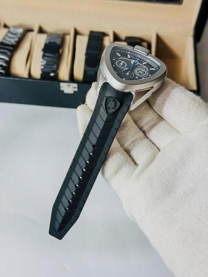 Lambo Black & Silver - Premium Strap Edition