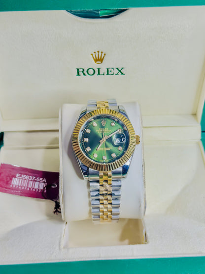 Rolex Date Just Dual Couple - Green Dial Diamond Edition