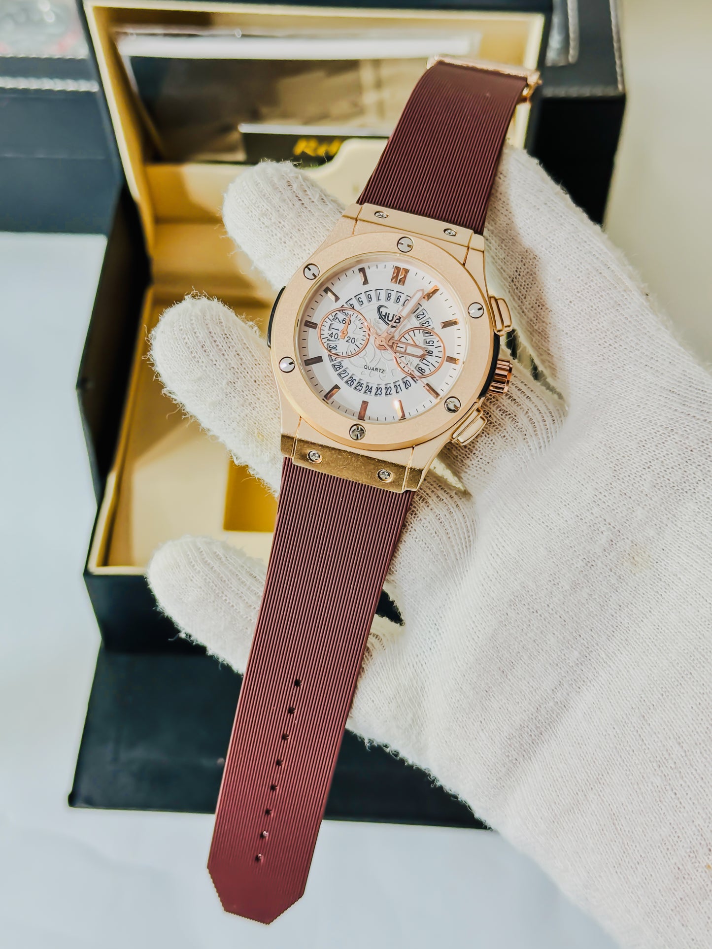 HB Brown - Premium White Dial - Strap Edition
