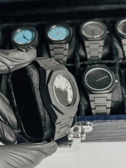 Arabic Aura Watch Black & White Dial