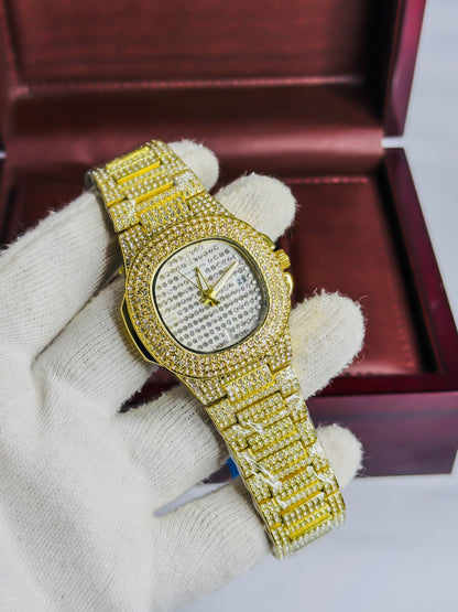 Patek Philippe Golden - White Dial Iced Edition