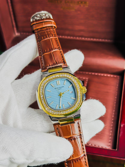 Patek Philippe Diamond Bezel - Tiffany Dial | Leather Edition