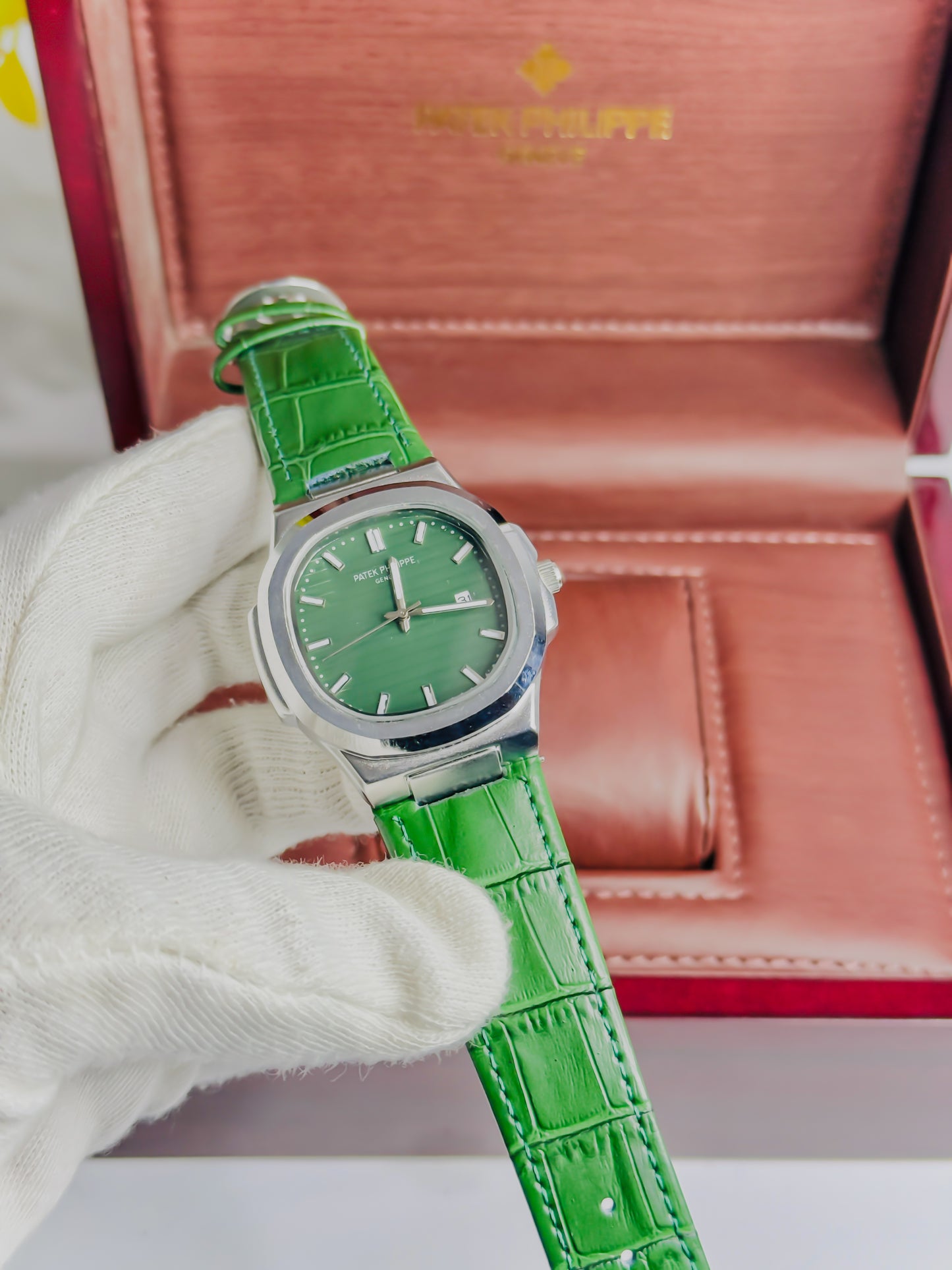 Patek Philippe - Silver Green Leather Edition
