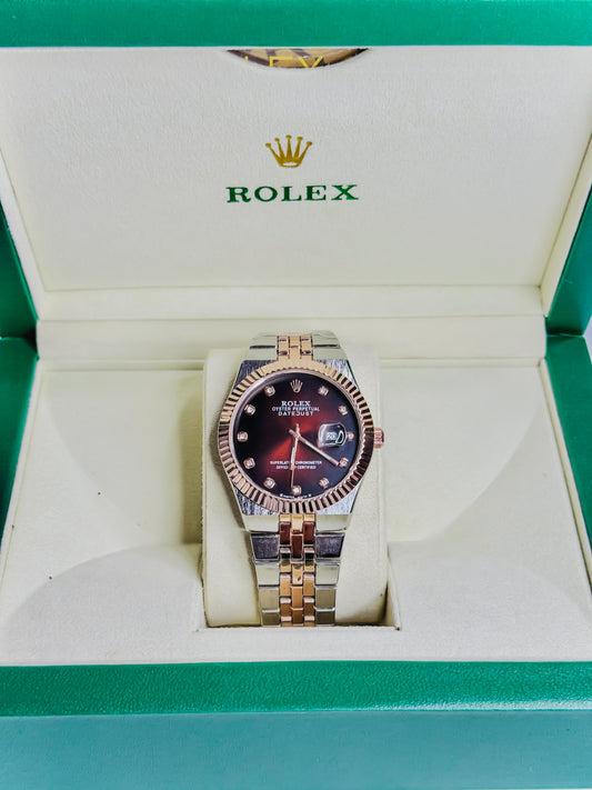 Rolex Premium Date Just - Dual Chocolate bronze Dial