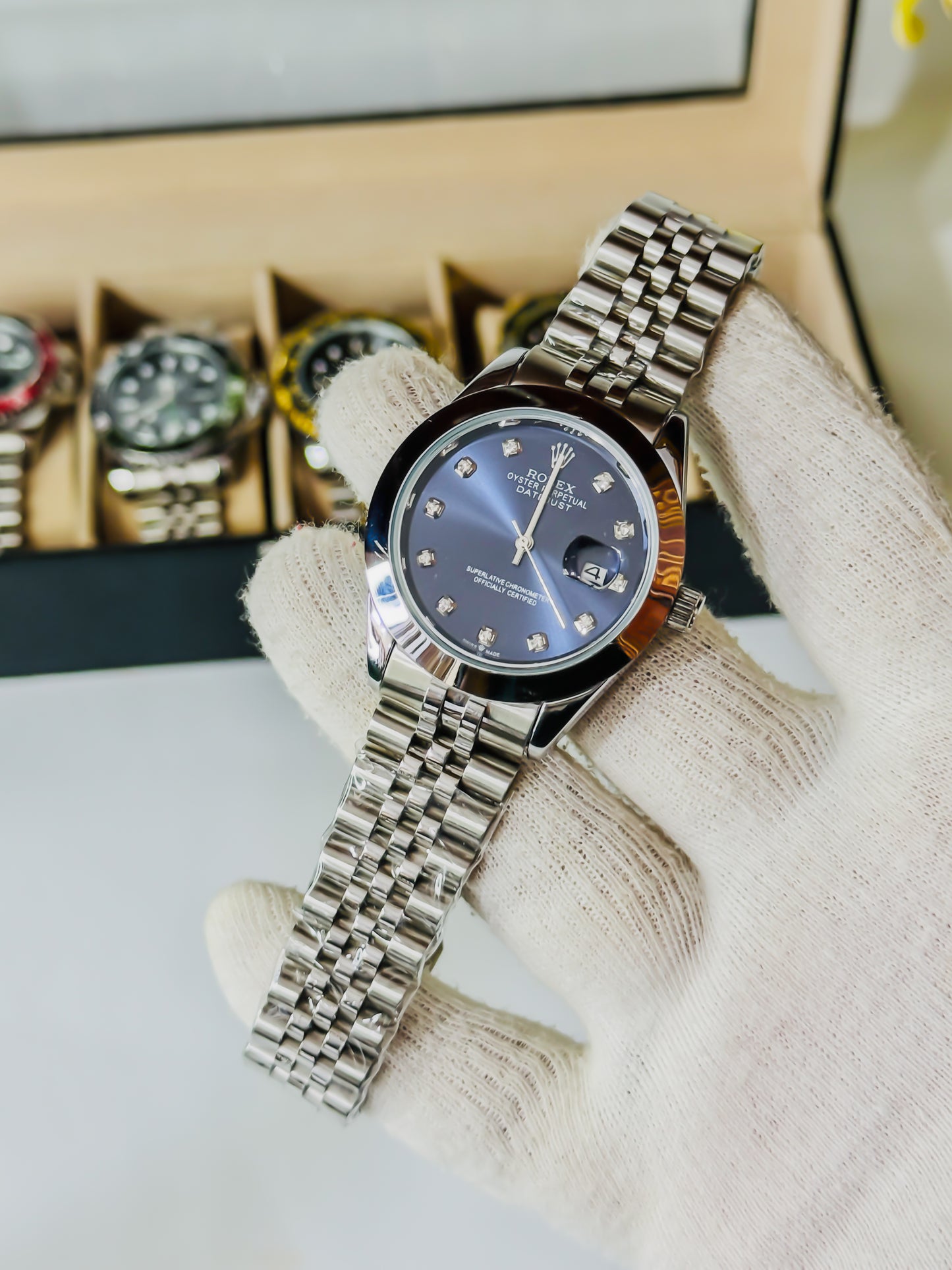 Date Just - Blue & Silver Semi Auto