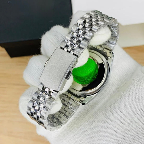 Rolex Day - Date Silver | Blue Dial | Diamond Bezel |