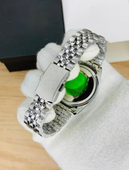 Rolex Day - Date Silver | Blue Dial | Diamond Bezel |