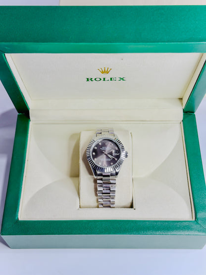 Rolex Royale Date Just Silver - Black Dial Female Edition