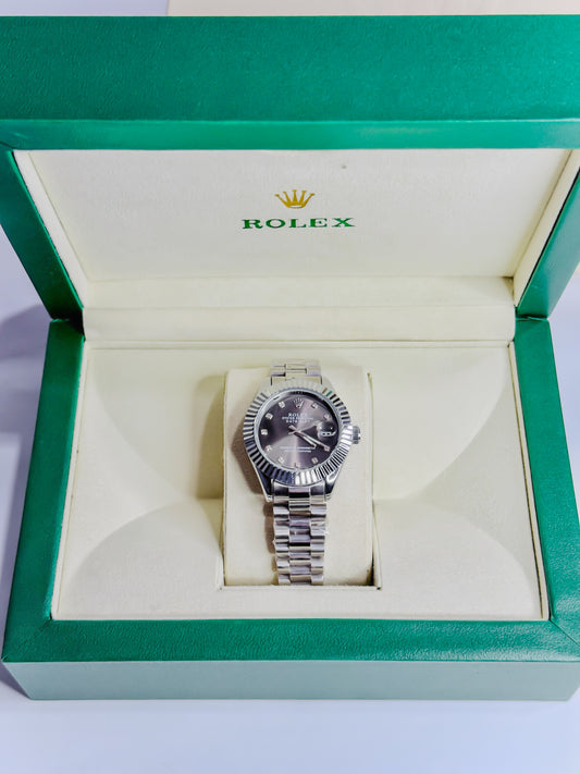 Rolex Royale Date Just Silver - Black Dial Female Edition