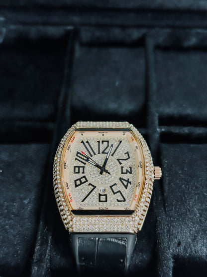Franck Muller Premium - Black & Rose Gold Stone Edition