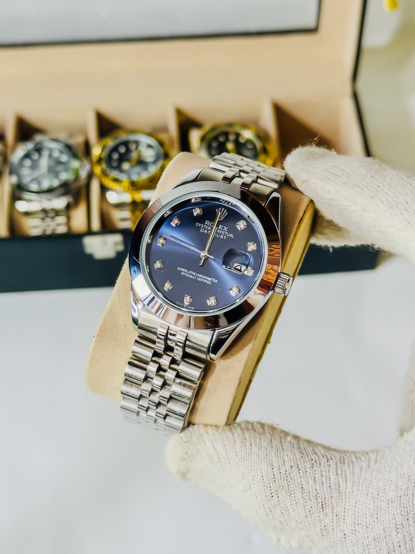 Date Just - Blue & Silver Semi Auto