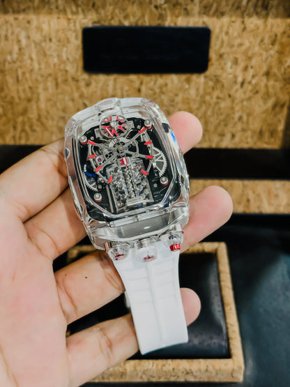 Jacob&Co Bugatti Chiron Sapphire Edition – Transparent Red & White