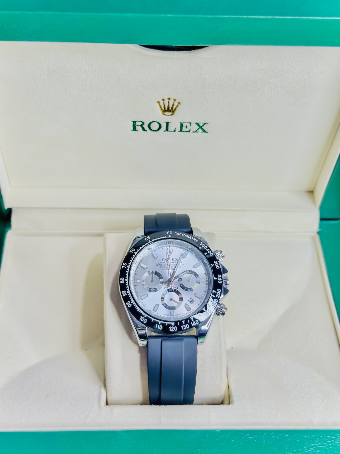 Rolex Daytona Black & Silver - Chronograph Strap Edition