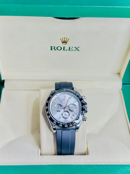 Rolex Daytona Black & Silver - Chronograph Strap Edition