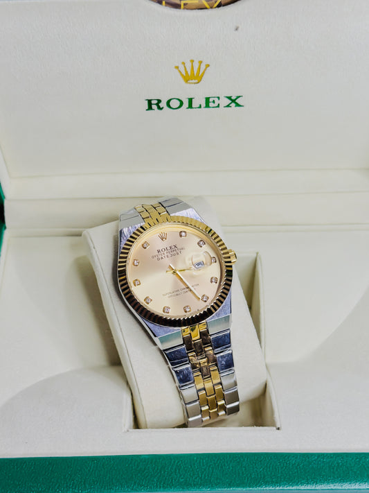Rolex Premium Date Just - Two Tone Golden Dial