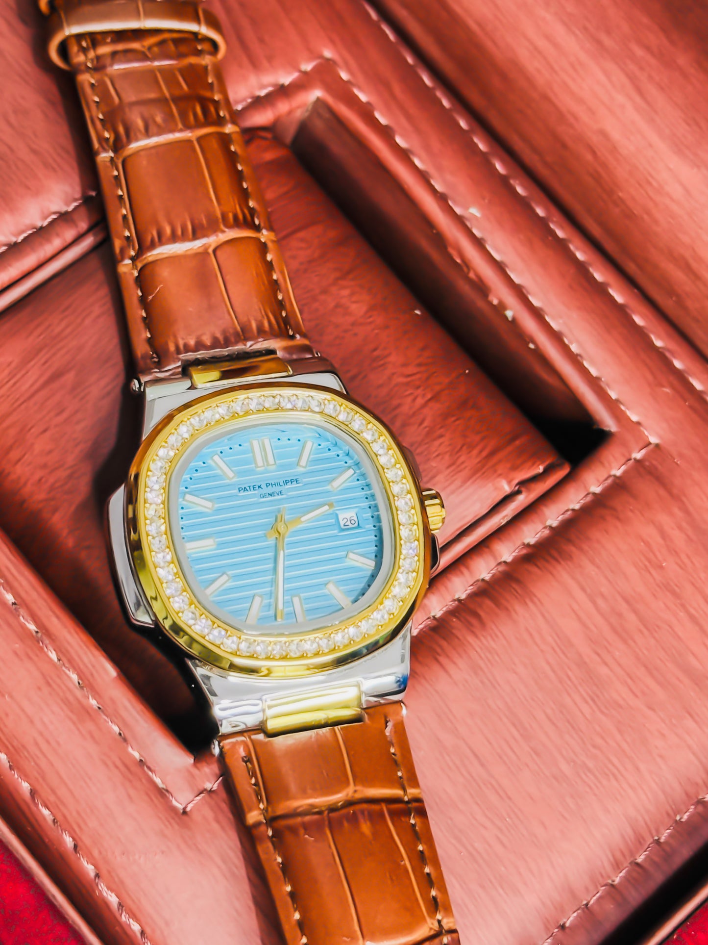 Patek Philippe Diamond Bezel - Tiffany Dial | Leather Edition