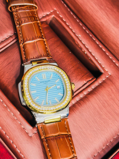 Patek Philippe Diamond Bezel - Tiffany Dial | Leather Edition