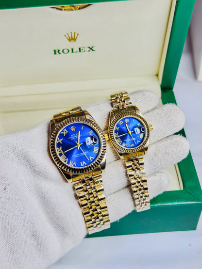 Royale Golden - Blue Dial Couple Edition