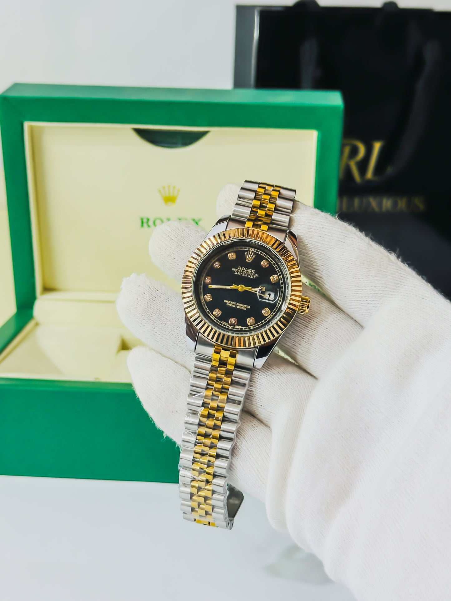 Royale Date Just - Two Tone Black Dial