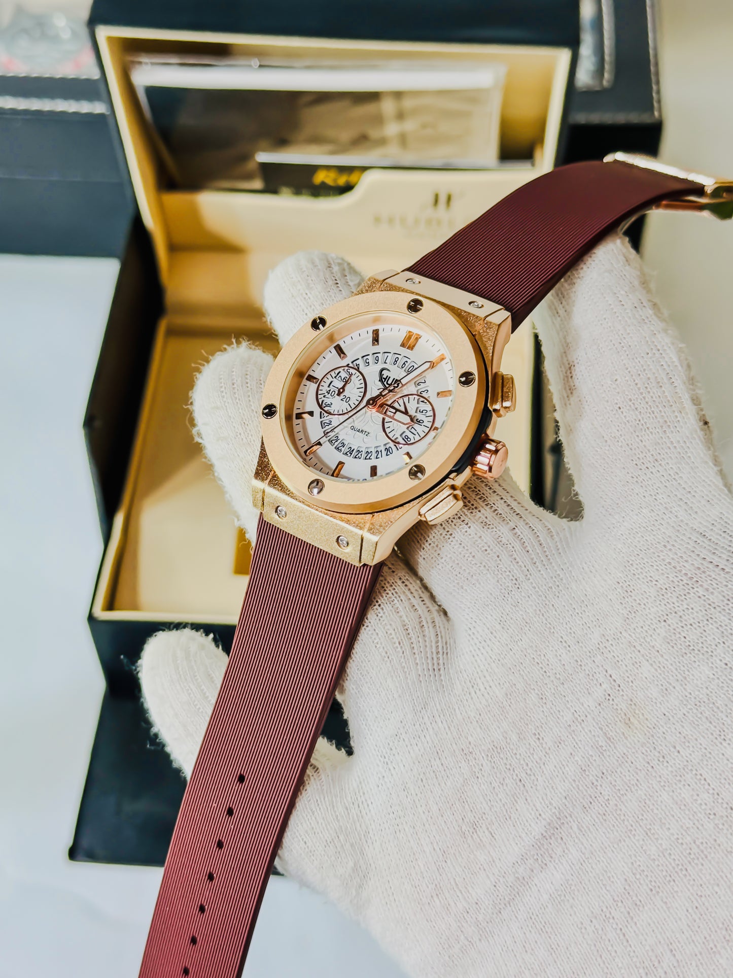 HB Brown - Premium White Dial - Strap Edition