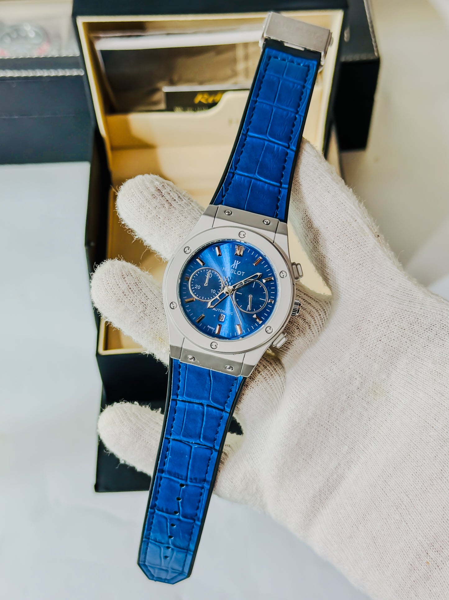 HB Blue - Premium Chronograph Style Dial