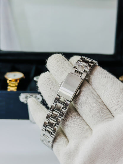 Faleda-l Silver Elegant Diamond Bezel Watch - Women Edition