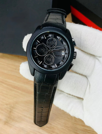 Tissot Chronograph Black Leather Edition