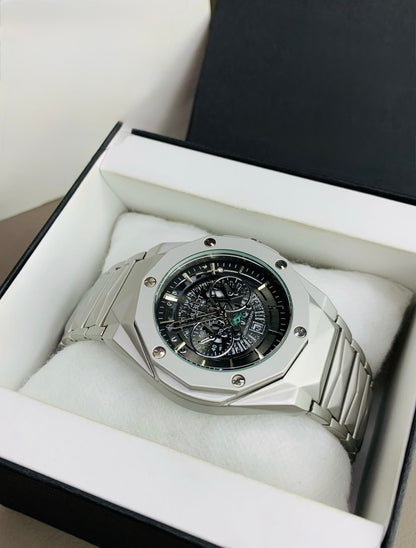 Diamond Cut Spider Black Dial Silver Edition